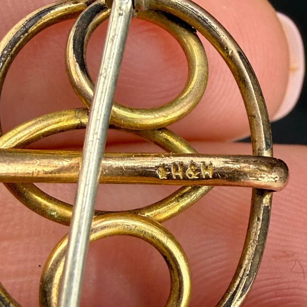 Vintage Gold Filled Brooch Knot Pocket Watch Pin